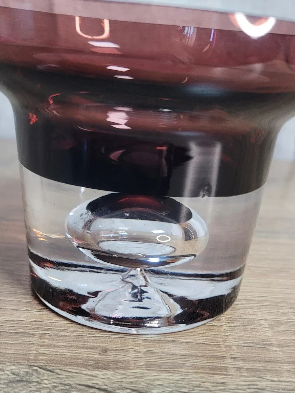 Vintage Krosno Purple Amethyst Glass Votive Candle Holder - Home Accent